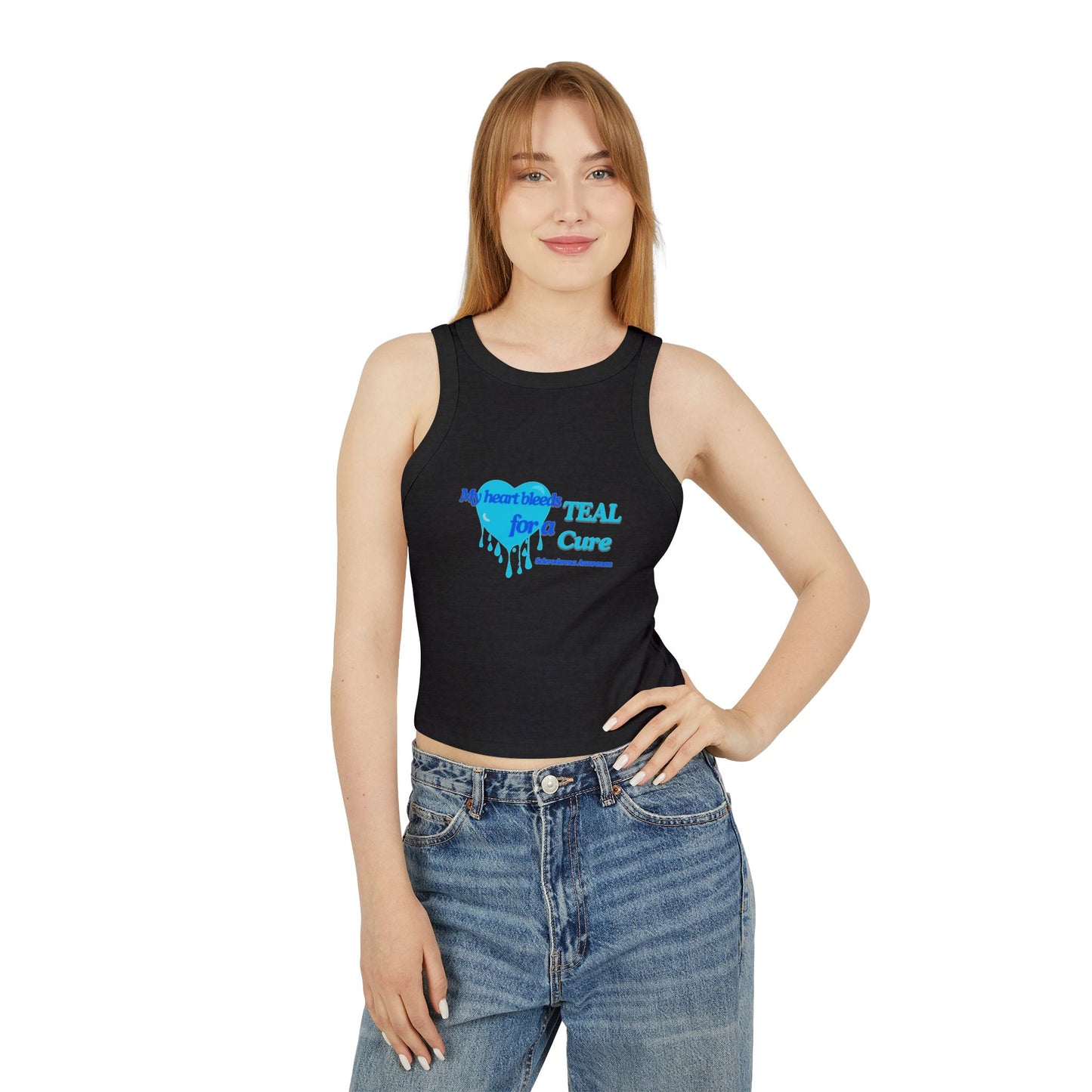 Women's scleroderma awareness Rib Racer Tank Top