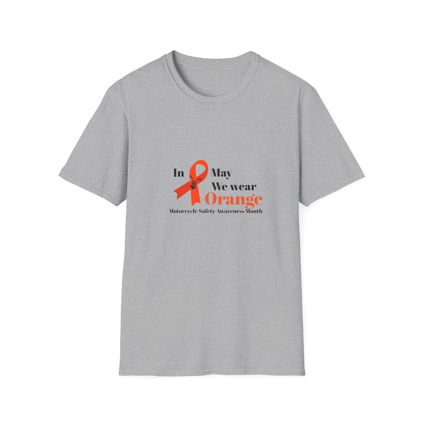Motorcycle Safety Awareness Orange Ribbon Unisex Softstyle T-Shirt