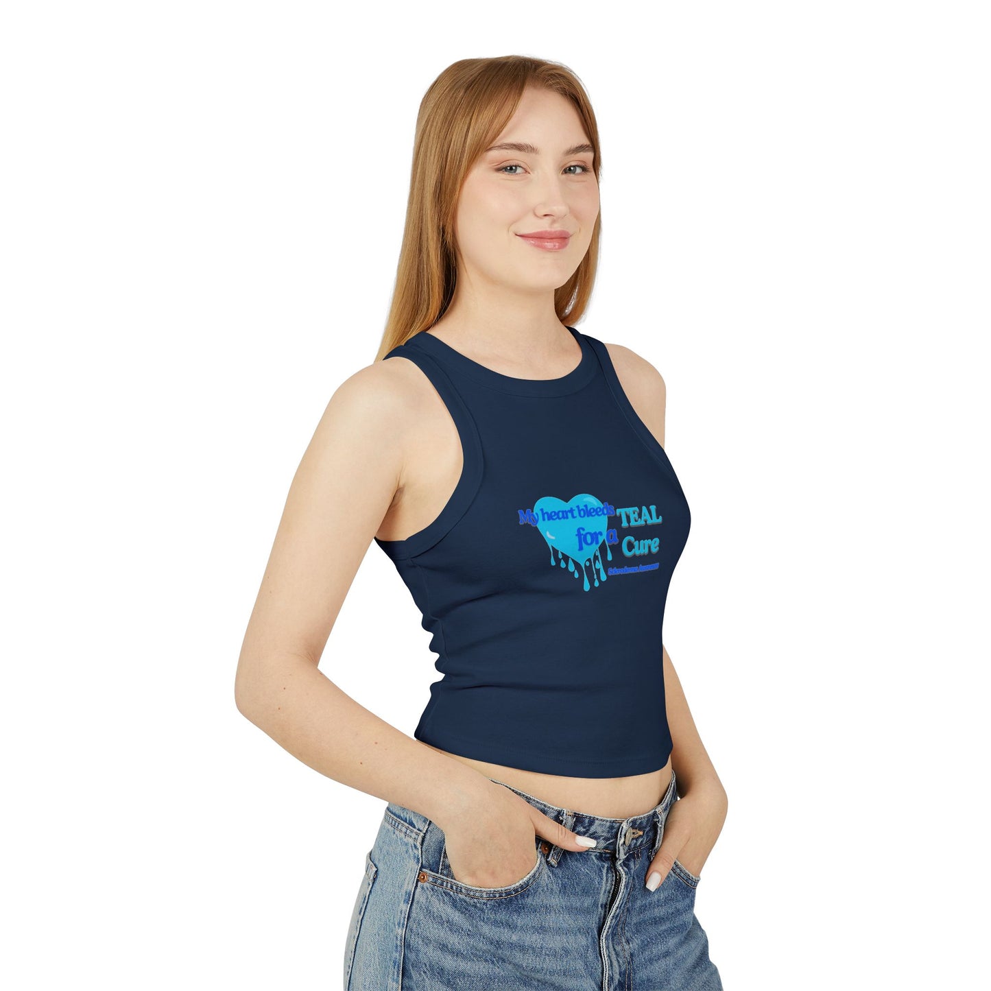 Women's scleroderma awareness Rib Racer Tank Top