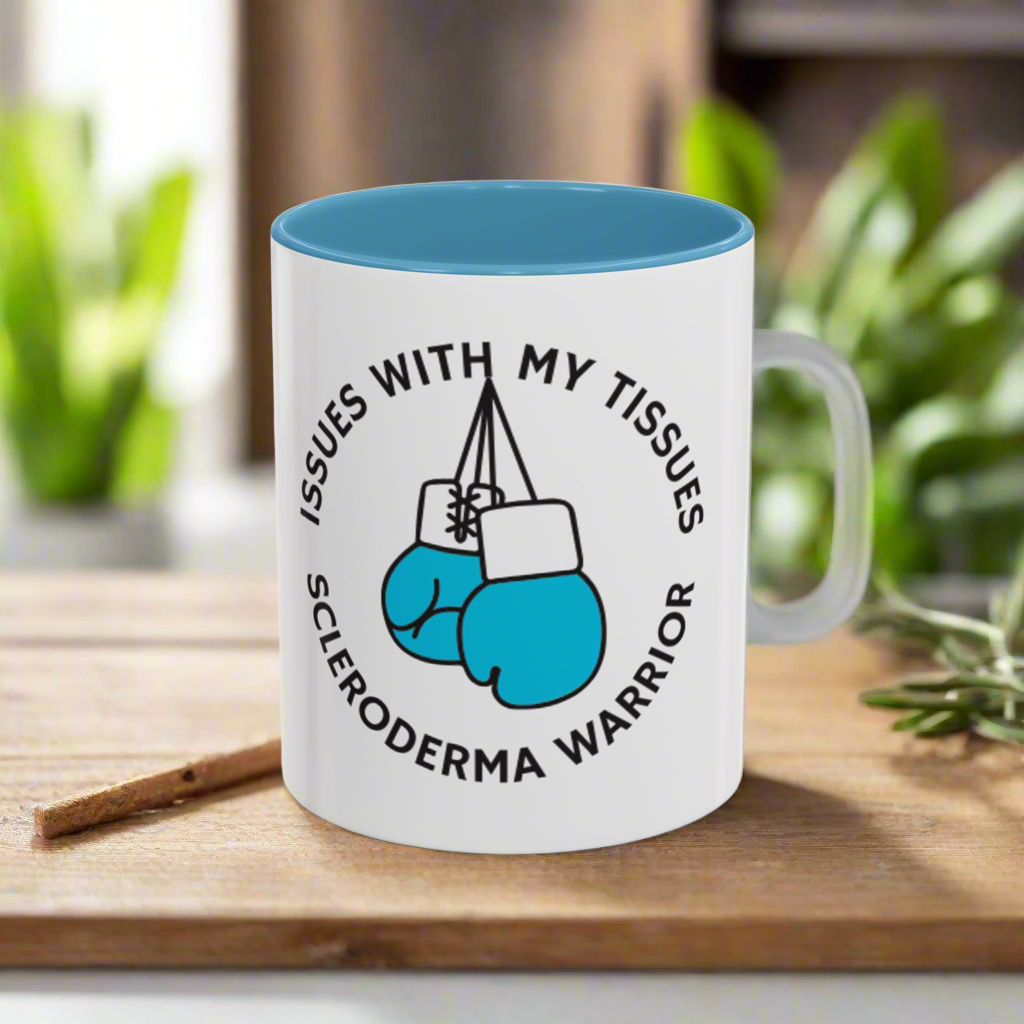 Accent Coffee Mug (11, 15oz)- scleroderma warrior issues with my tissues
