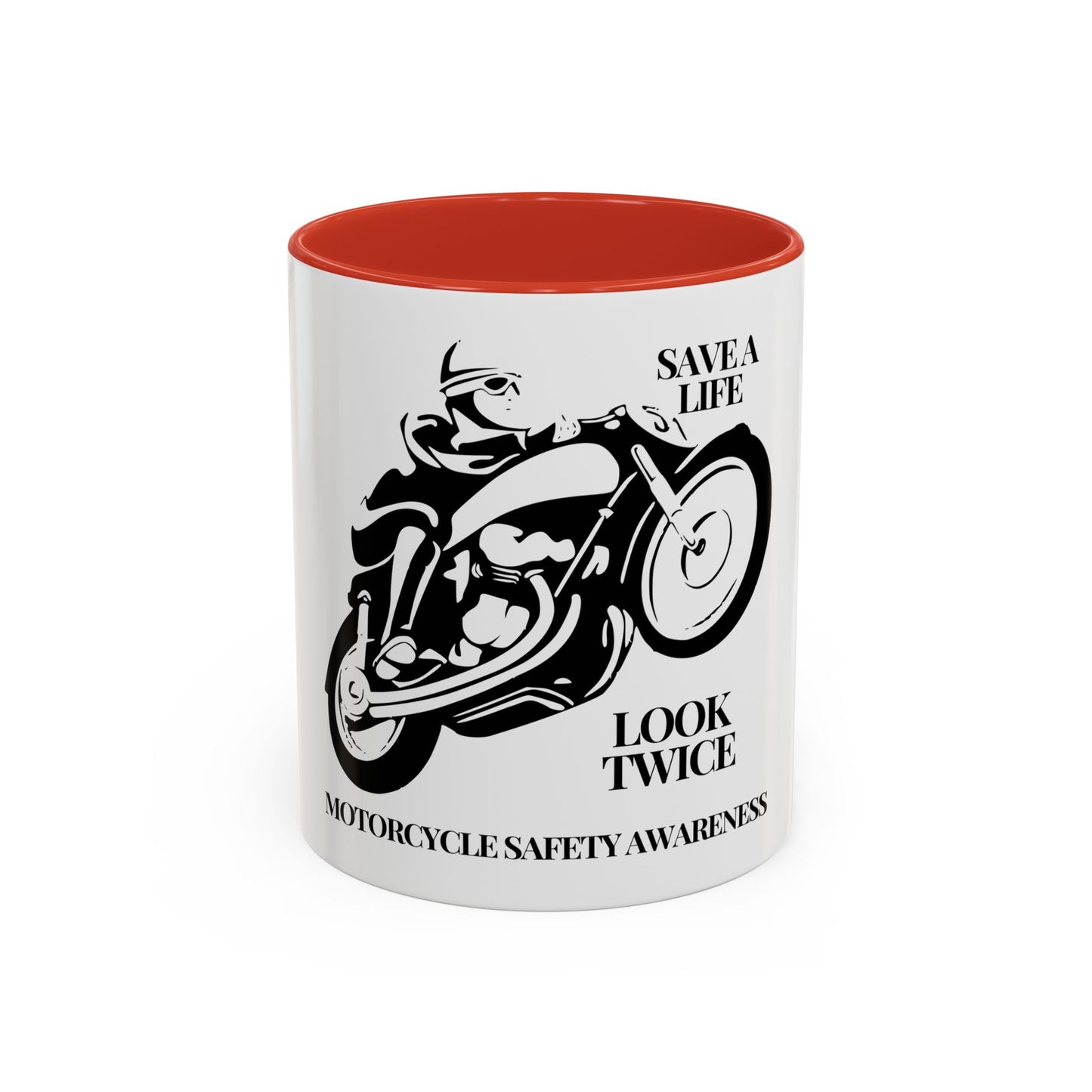Motorcycle Safety Awareness Accent Coffee Mug (11, 15oz)