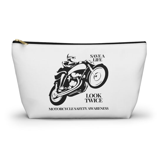 Motorcycle Safety Awareness Travel Accessory Pencil Case Makeup Pouch