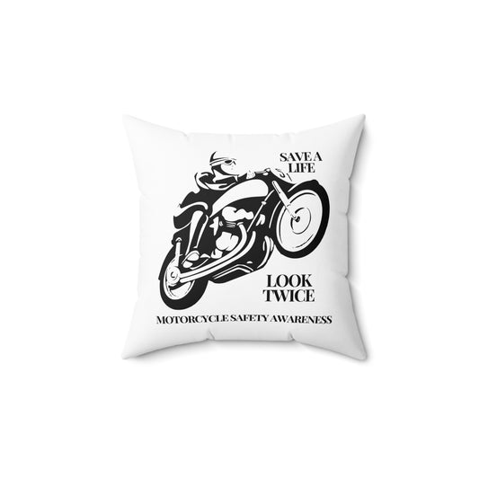 Motorcycle Safety Awareness Home Decor Square Pillow