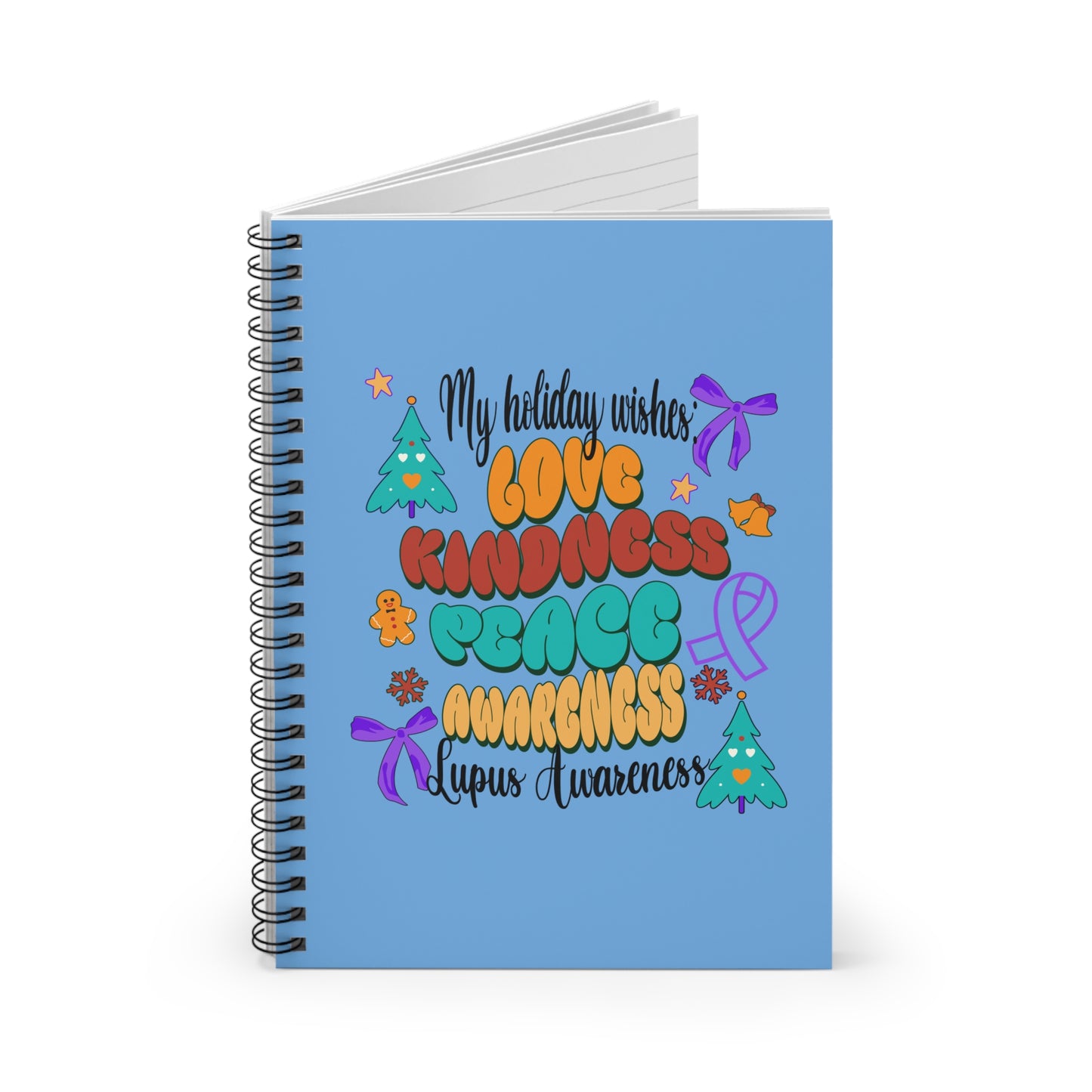 Lupus Awareness Holiday Wishes Spiral Notebook - Ruled Line