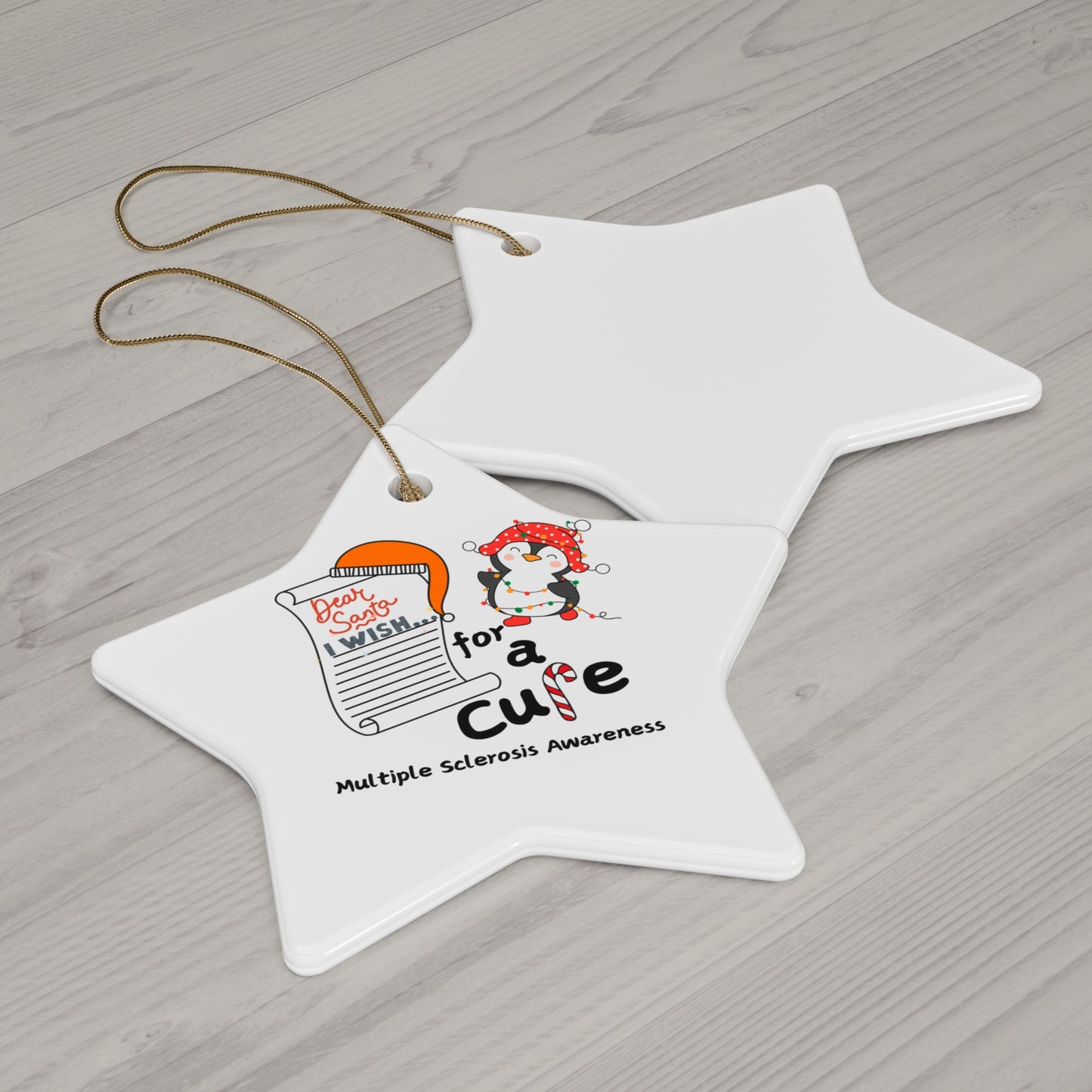 Ceramic Ornament, 4 Shapes, Multiple Sclerosis Awareness, Decor, Holiday Gift Ideas