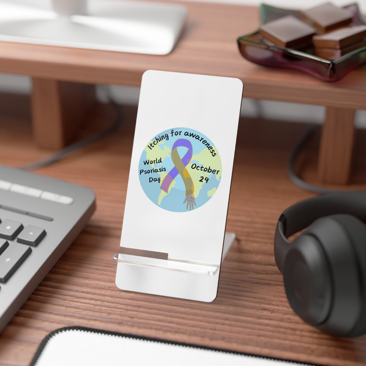 World Psoriasis Day Psoriasis Awareness Phone Stand Mobile Display Stand for Smartphones