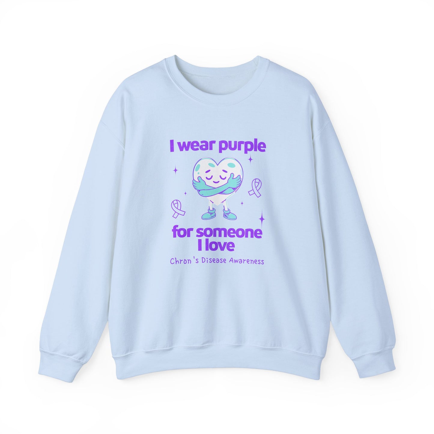 Chron's Disease Awareness I Wear Purple for Someone I Love Unisex Crewneck Sweatshirt