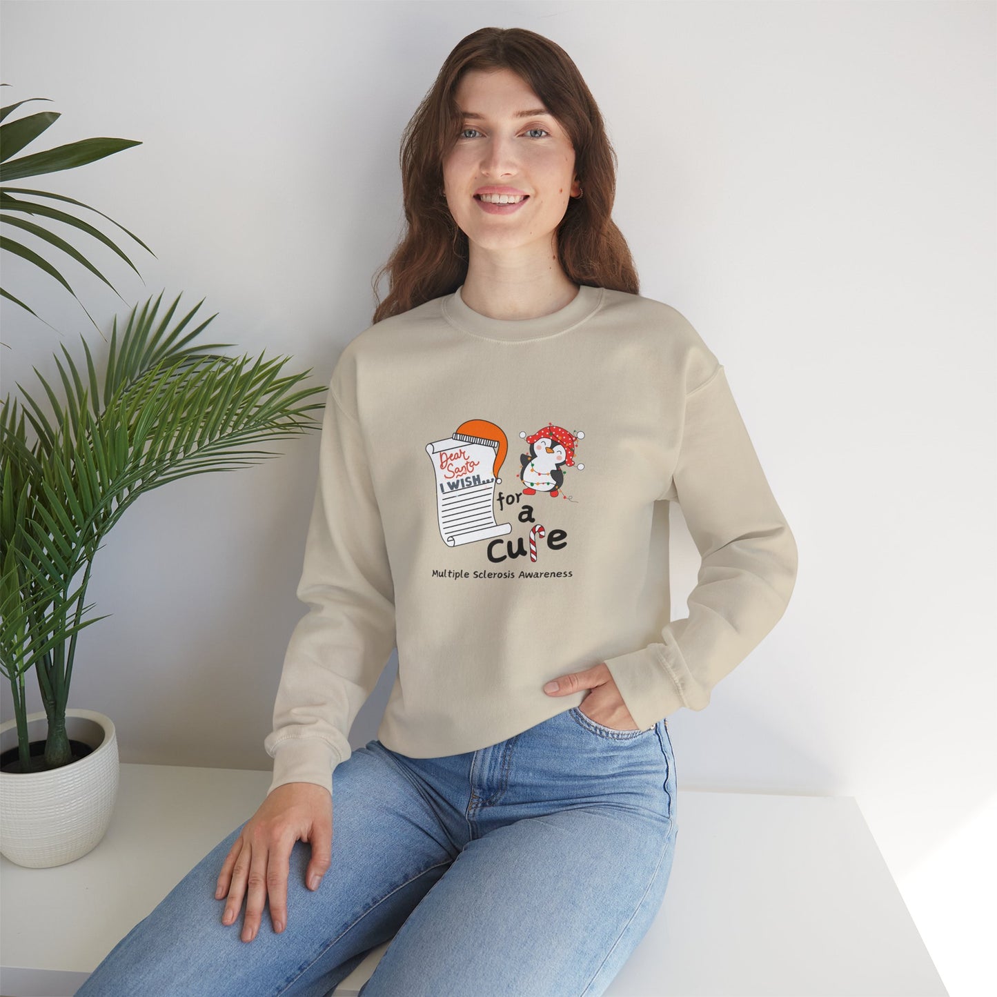 Unisex Multiple Sclerosis Awareness Crewneck Sweatshirt, Holiday Gift Ideas