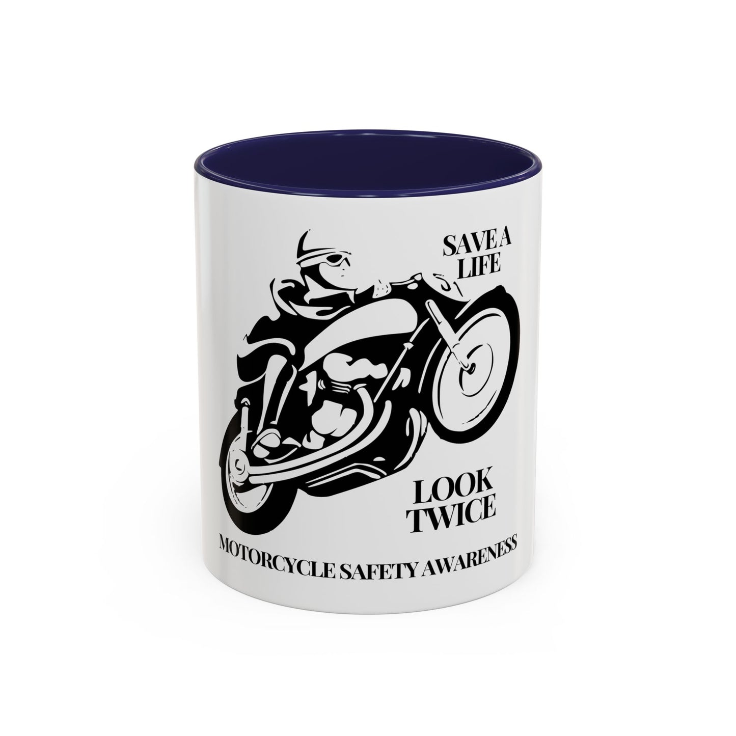 Motorcycle Safety Awareness Accent Coffee Mug (11, 15oz)