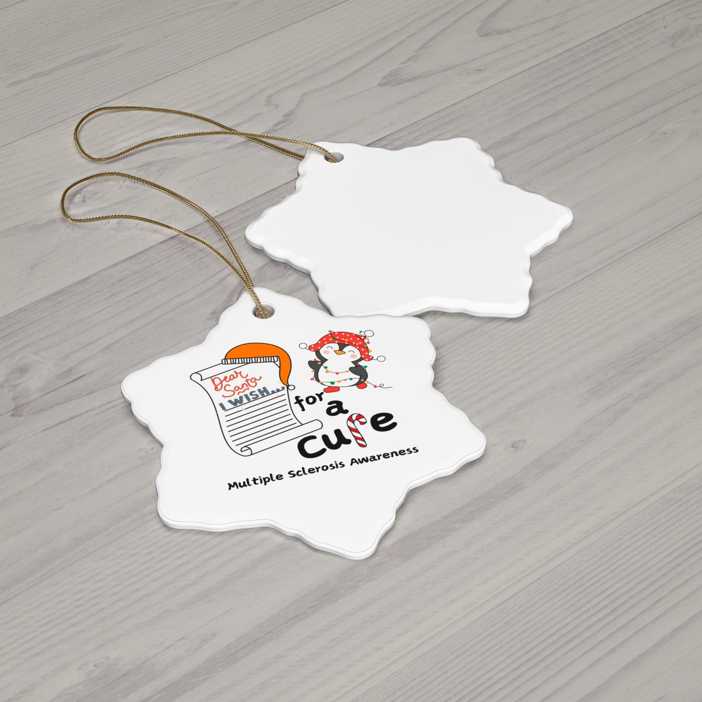 Ceramic Ornament, 4 Shapes, Multiple Sclerosis Awareness, Decor, Holiday Gift Ideas