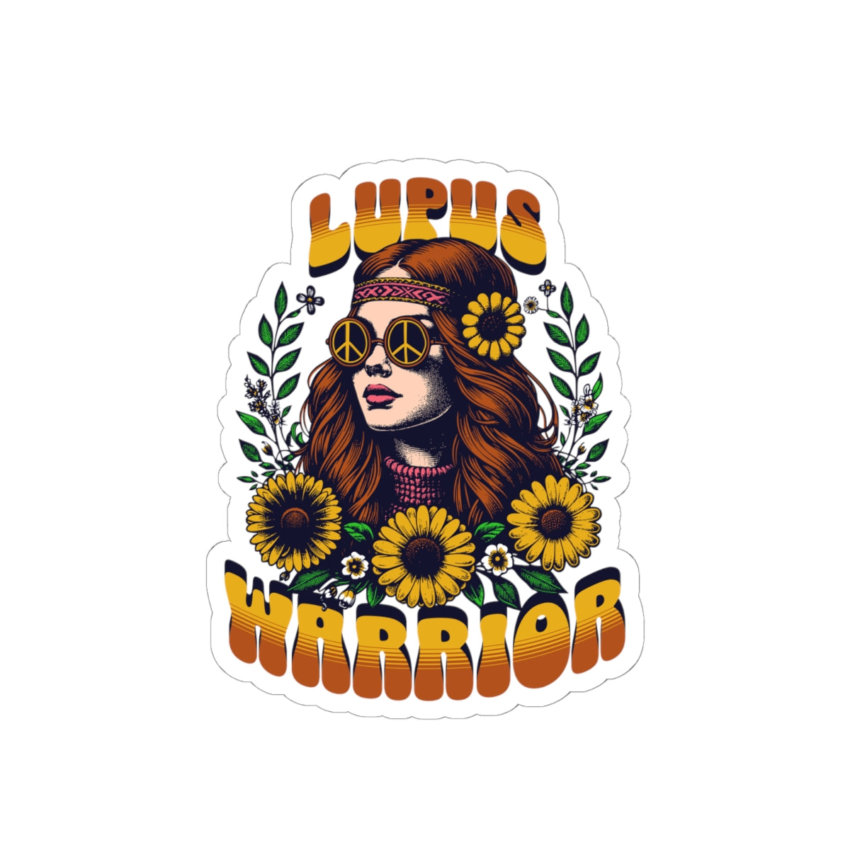 Lupus Warrior Kiss-Cut Stickers | Boho Inspired Floral Decals for Support & Awareness