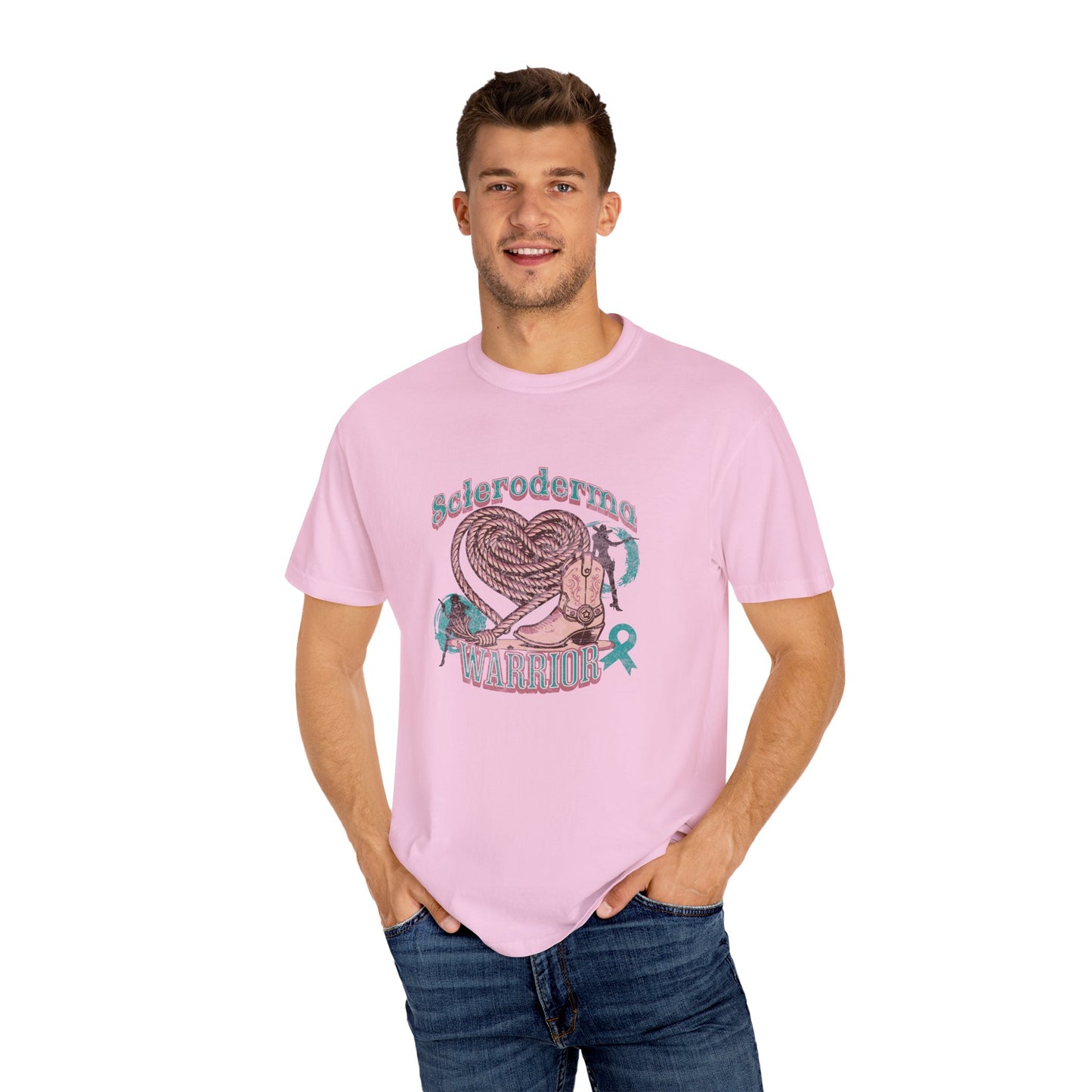 Scleroderma Warrior Valentine western theme Unisex Garment-Dyed T-shirt