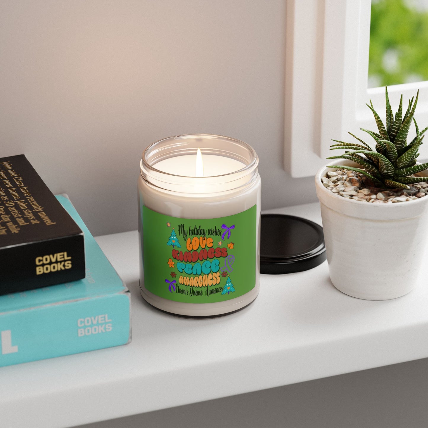 Chron's Disease Awareness Holiday Theme Scented Soy Candle, 9oz