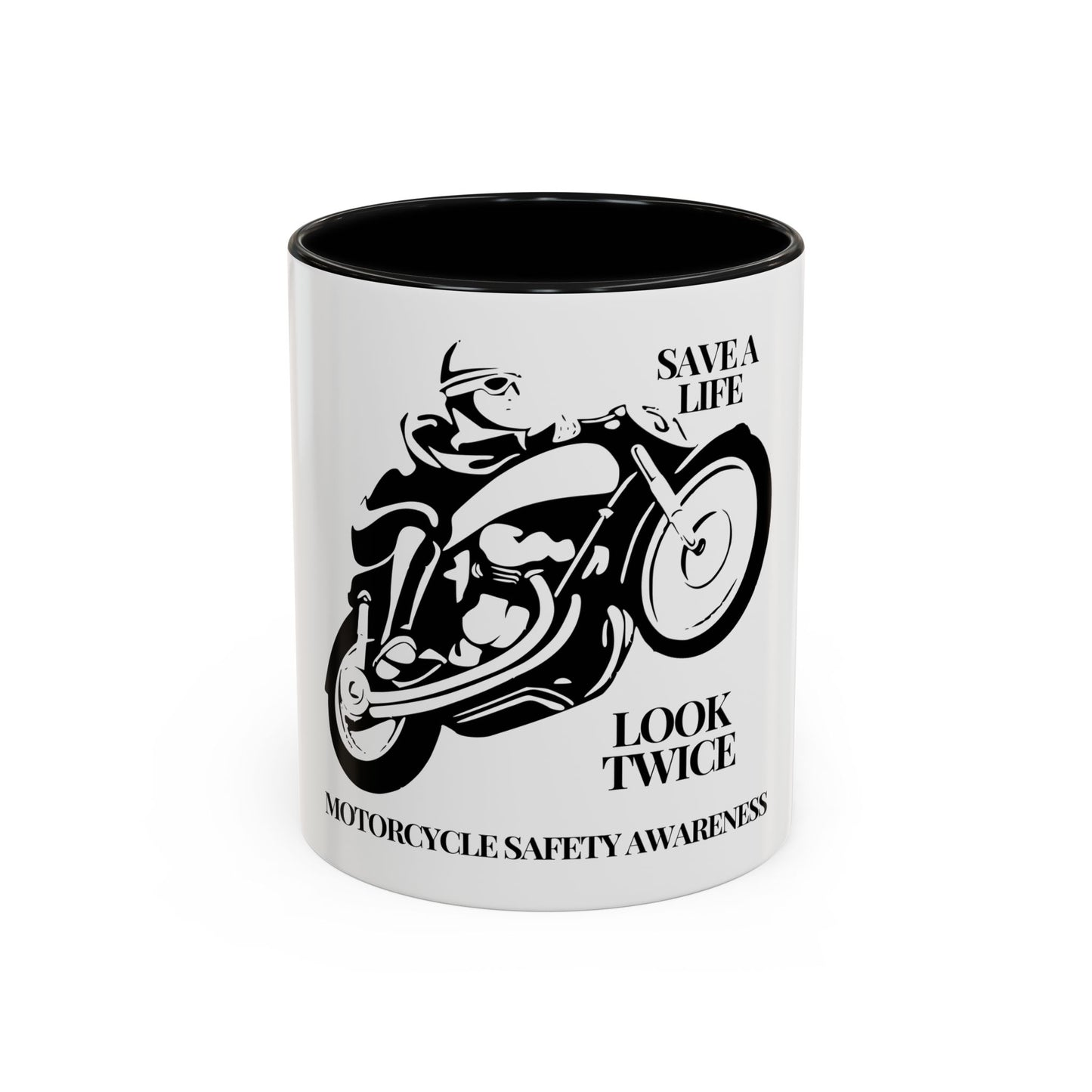 Motorcycle Safety Awareness Accent Coffee Mug (11, 15oz)
