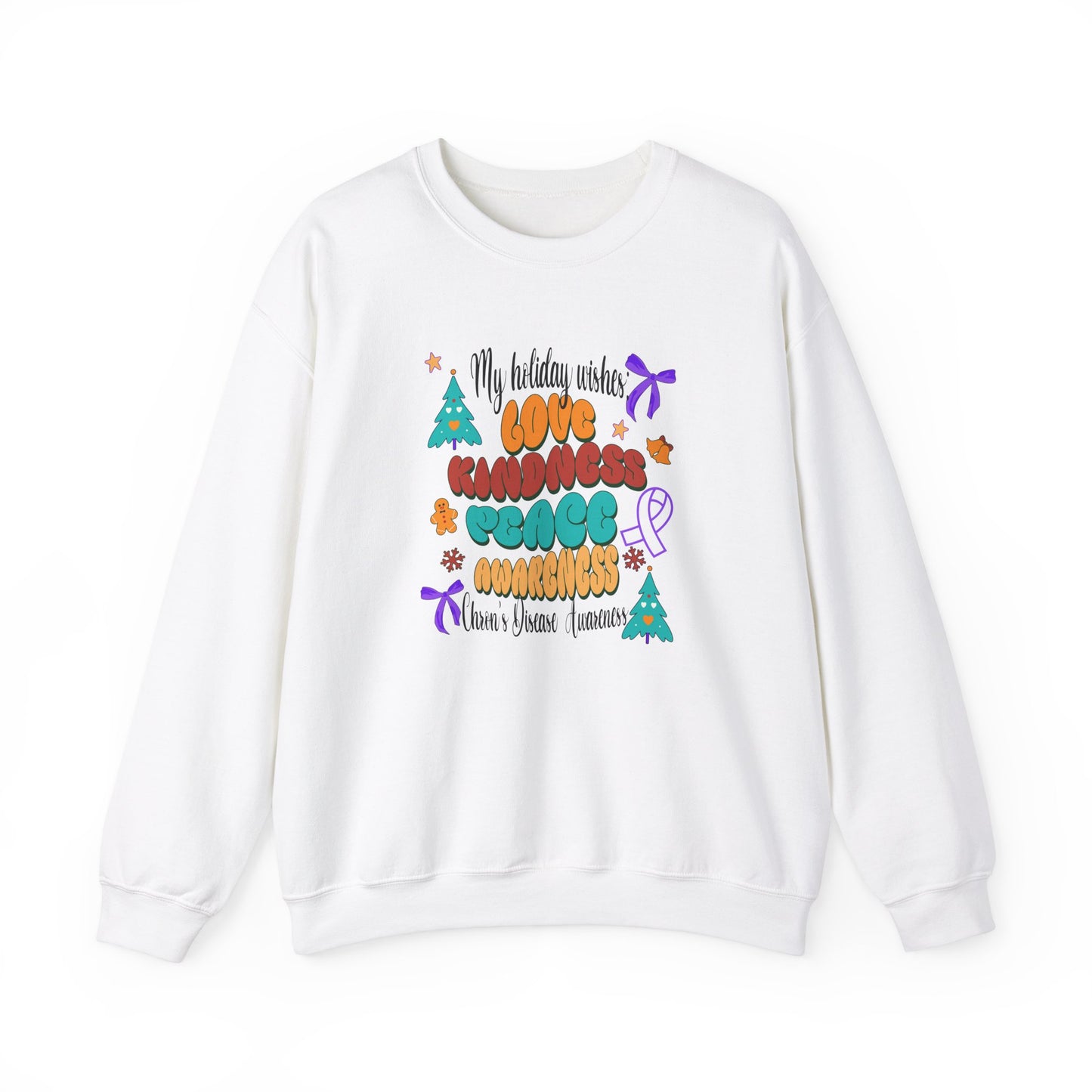 Chron's Disease Awareness Holiday Theme Crewneck Sweatshirt