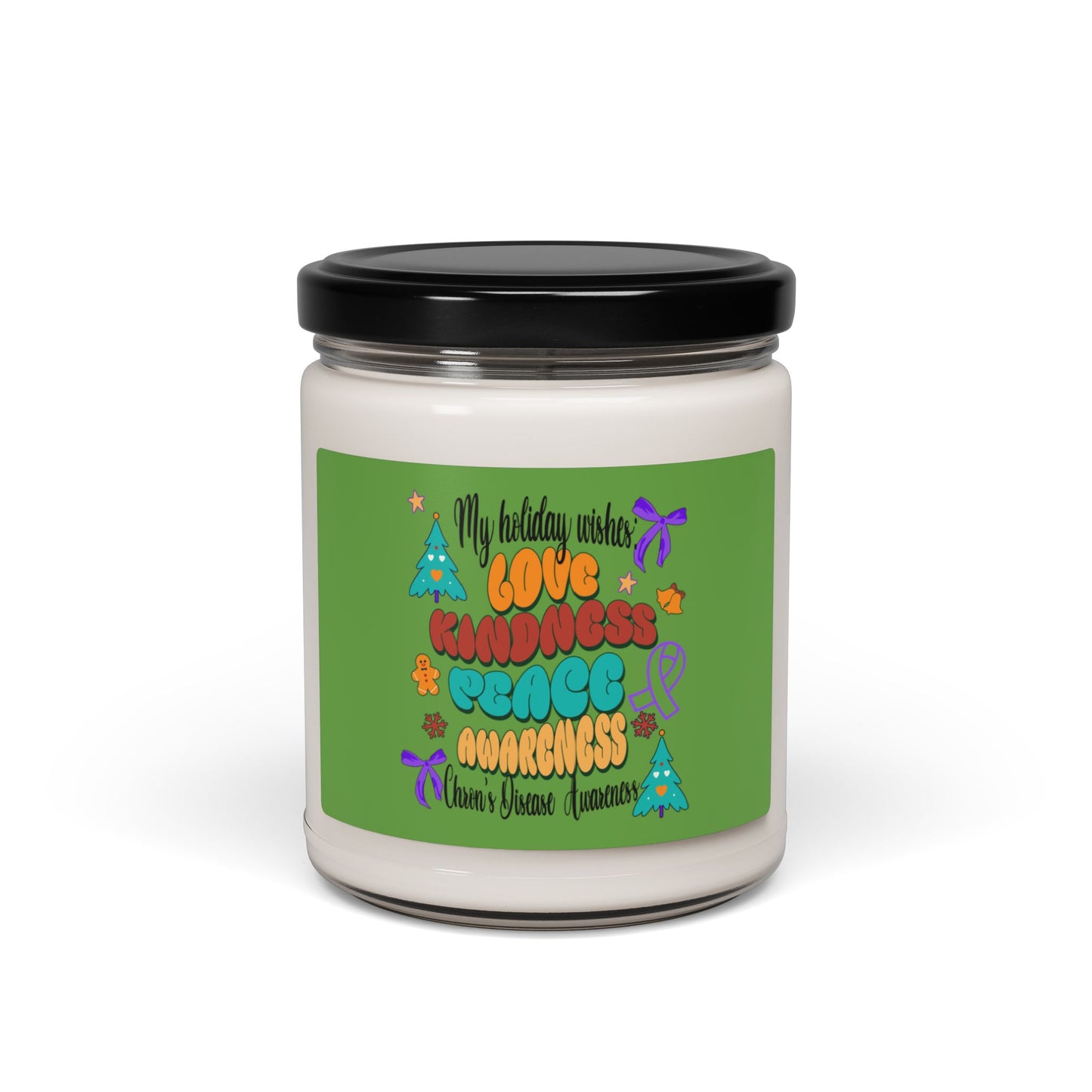 Chron's Disease Awareness Holiday Theme Scented Soy Candle, 9oz